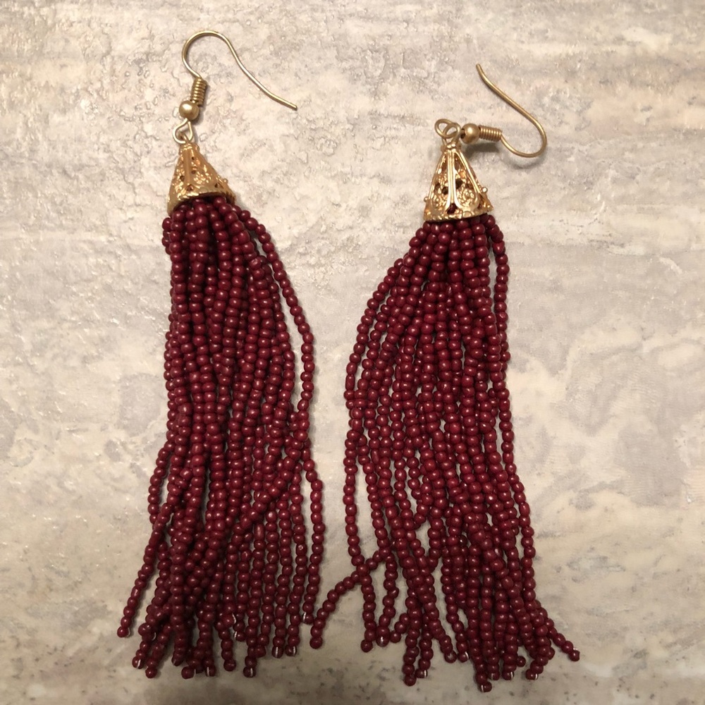 Beaded tassel earrings